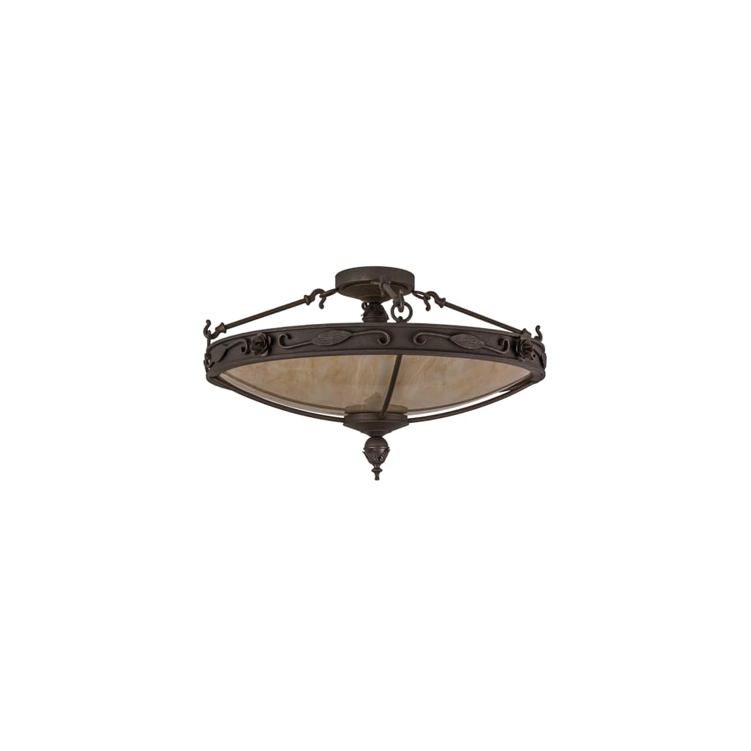 Arabesque 4 Light 28" Wide Semi-Flush Bowl Ceiling Fixture - Gilded Tobacco Finish