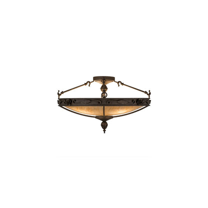 Arabesque 4 Light 28" Wide Semi-Flush Bowl Ceiling Fixture - Gilded Tobacco Finish