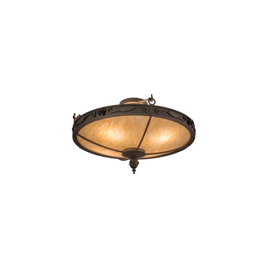 Arabesque 4 Light 28" Wide Semi-Flush Bowl Ceiling Fixture - Gilded Tobacco Finish