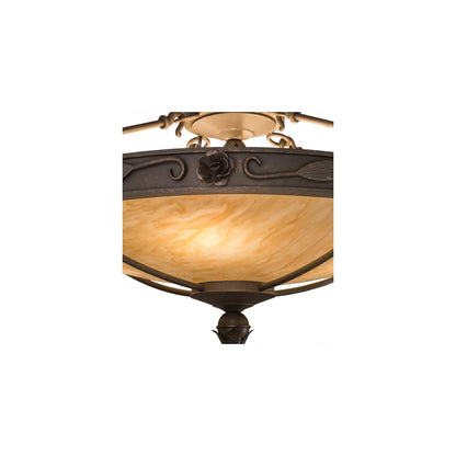 Arabesque 4 Light 28" Wide Semi-Flush Bowl Ceiling Fixture - Gilded Tobacco Finish