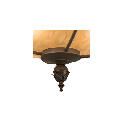 Arabesque 4 Light 28" Wide Semi-Flush Bowl Ceiling Fixture - Gilded Tobacco Finish