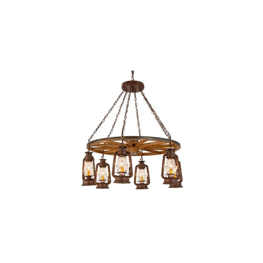 Miners Lantern 6 Light 40" Wide Lantern Chandelier