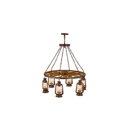 Miners Lantern 6 Light 40" Wide Lantern Chandelier