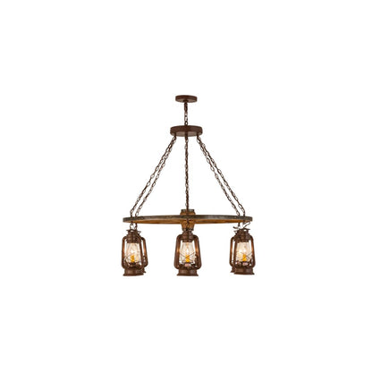 Miners Lantern 6 Light 40" Wide Lantern Chandelier