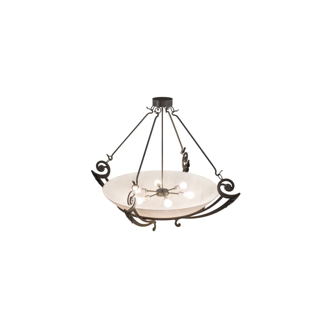 Ceres 6 Light 50" Wide Semi-Flush Bowl Ceiling Fixture - Timeless Bronze Finish