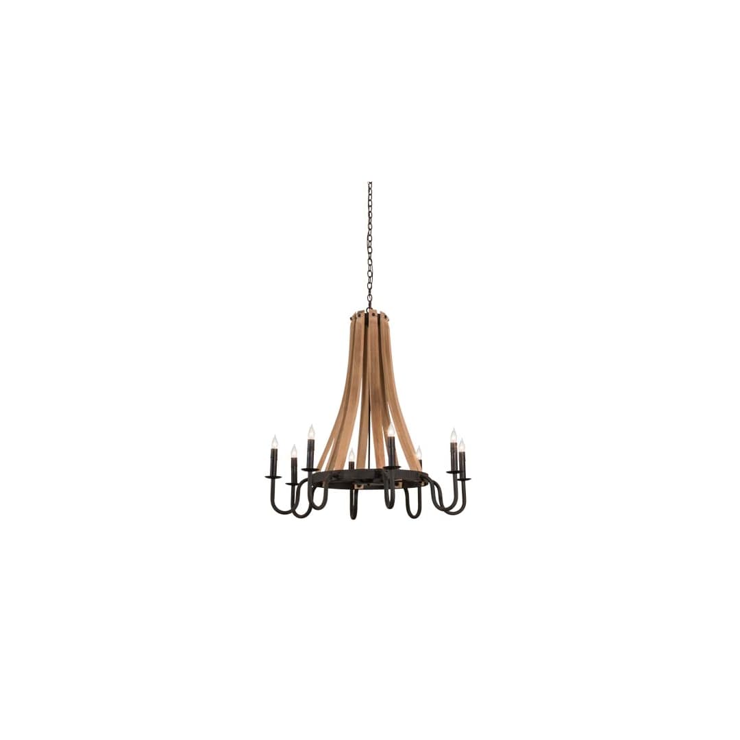 Barrel Stave Madera 8 Light 42" Wide Taper Candle Style Chandelier