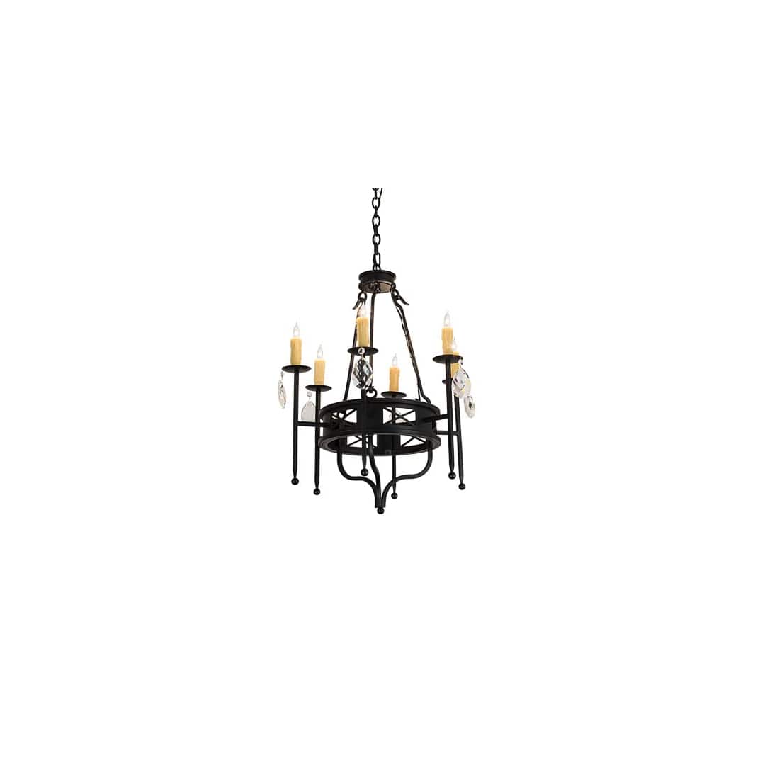 Gina 6 Light 24" Wide Crystal Candle Style Chandelier