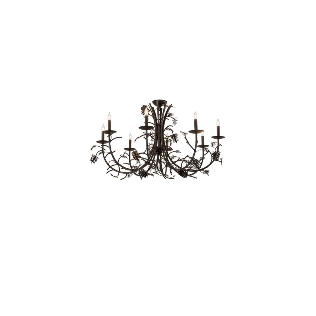 Pinecone 8 Light 42" Wide Semi-flush Ceiling Fixture