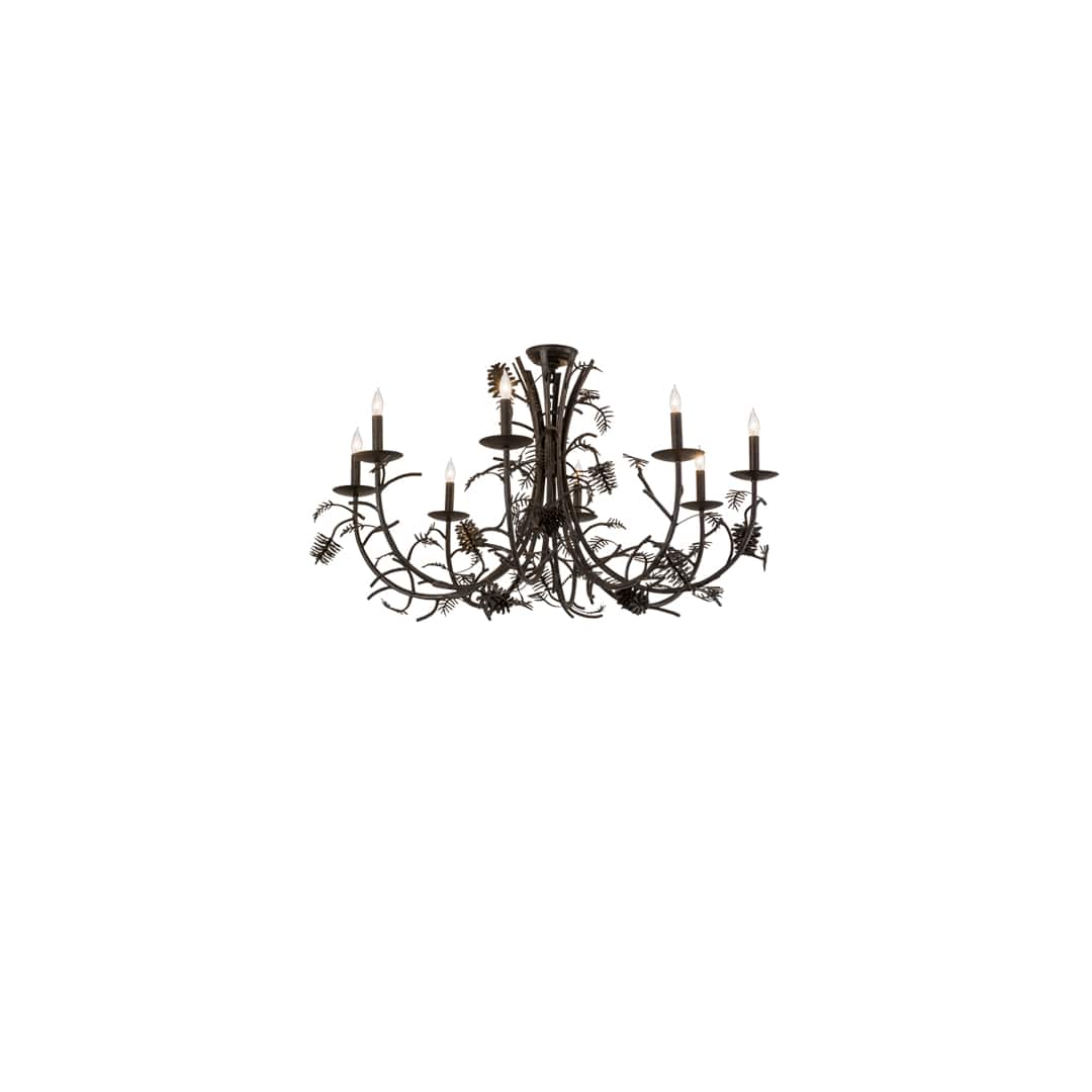 Pinecone 8 Light 42" Wide Semi-flush Ceiling Fixture