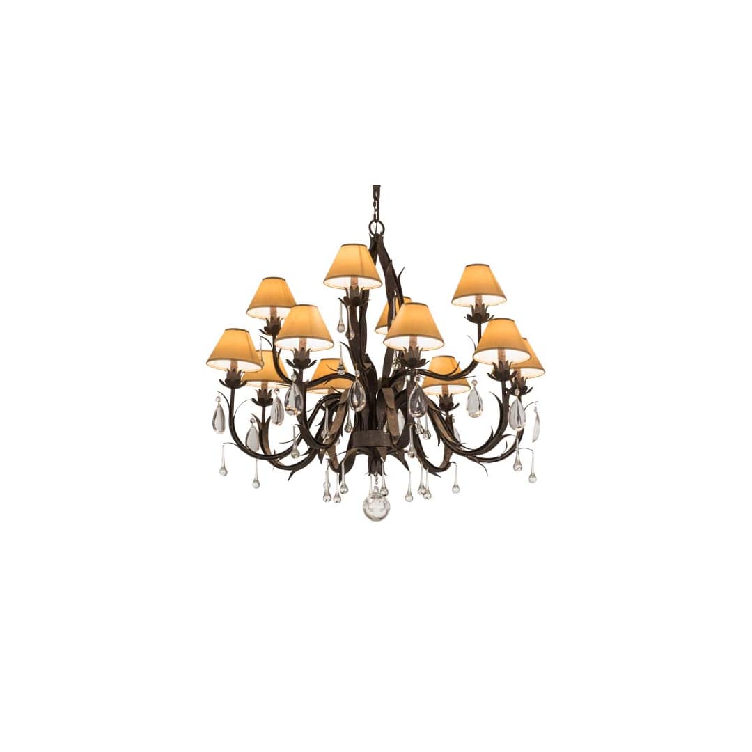 Slenderleaf 12 Light 42" Wide Crystal Chandelier