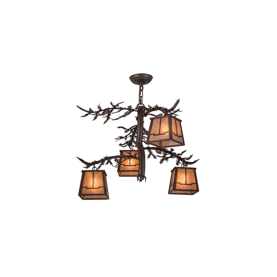Pine Branch Valley View 4 Light 28" Wide Chandelier