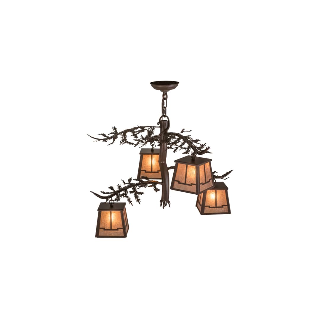 Pine Branch Valley View 4 Light 28" Wide Chandelier