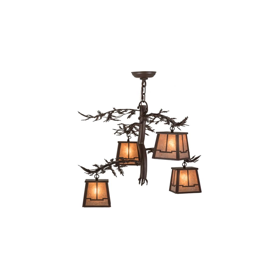 Pine Branch Valley View 4 Light 28" Wide Chandelier