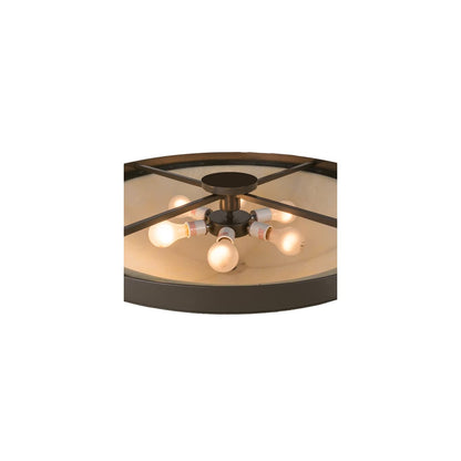 Dominga 6 Light 30" Wide Flush Mount Bowl Ceiling Fixture - Timeless Bronze Finish