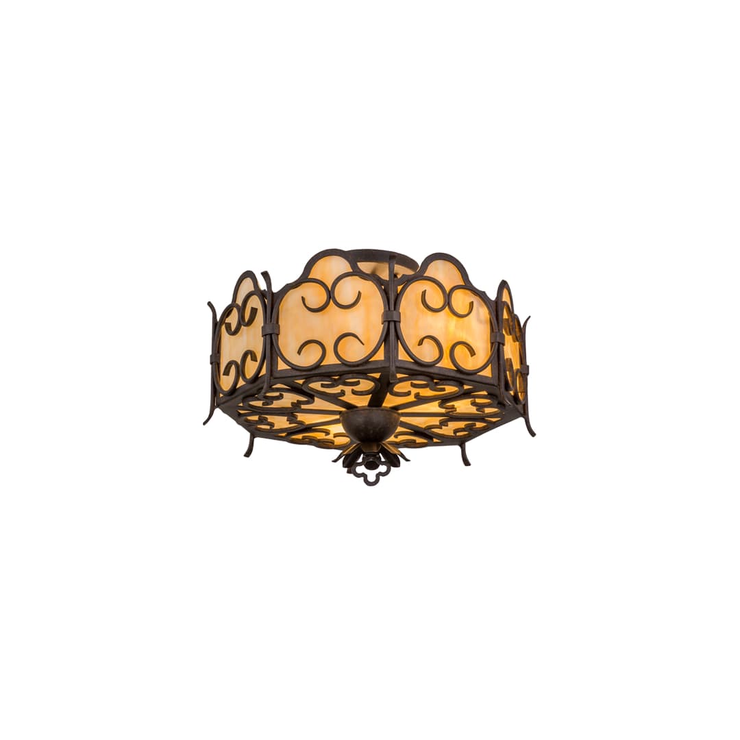 Radha 3 Light 16" Wide Semi-Flush Drum Ceiling Fixture