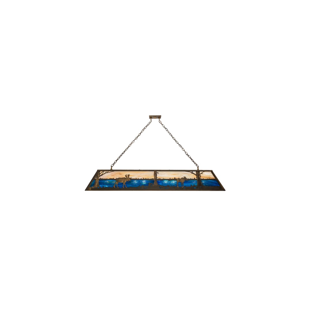 Moose at Lake 8 Light 17" Wide Linear Pendant