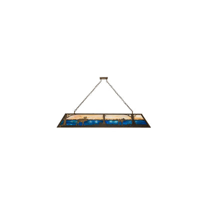 Moose at Lake 8 Light 17" Wide Linear Pendant