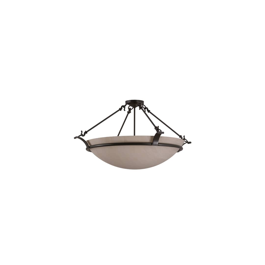Almeria 4 Light 32" Wide Semi-Flush Bowl Ceiling Fixture with Whitestone Idalight Shade- Timeless Bronze Finish