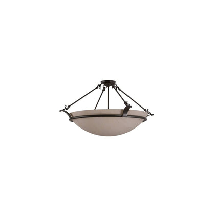 Almeria 4 Light 32" Wide Semi-Flush Bowl Ceiling Fixture with Whitestone Idalight Shade- Timeless Bronze Finish