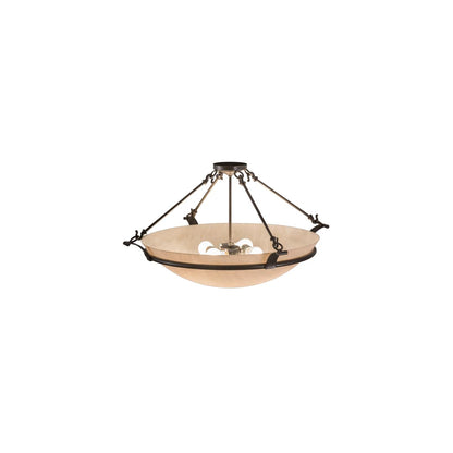 Almeria 4 Light 32" Wide Semi-Flush Bowl Ceiling Fixture with Whitestone Idalight Shade- Timeless Bronze Finish