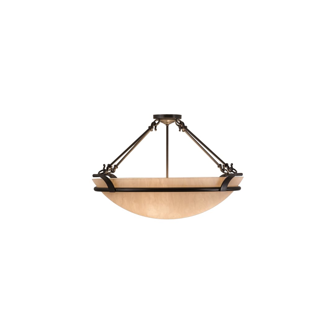 Almeria 4 Light 32" Wide Semi-Flush Bowl Ceiling Fixture with Whitestone Idalight Shade- Timeless Bronze Finish