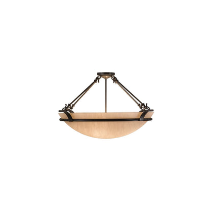 Almeria 4 Light 32" Wide Semi-Flush Bowl Ceiling Fixture with Whitestone Idalight Shade- Timeless Bronze Finish