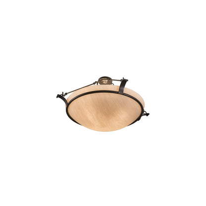 Almeria 4 Light 32" Wide Semi-Flush Bowl Ceiling Fixture with Whitestone Idalight Shade- Timeless Bronze Finish