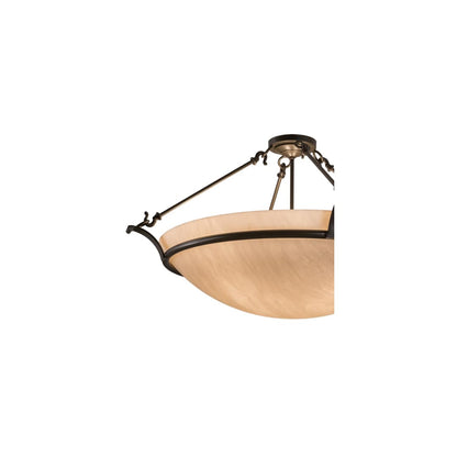 Almeria 4 Light 32" Wide Semi-Flush Bowl Ceiling Fixture with Whitestone Idalight Shade- Timeless Bronze Finish