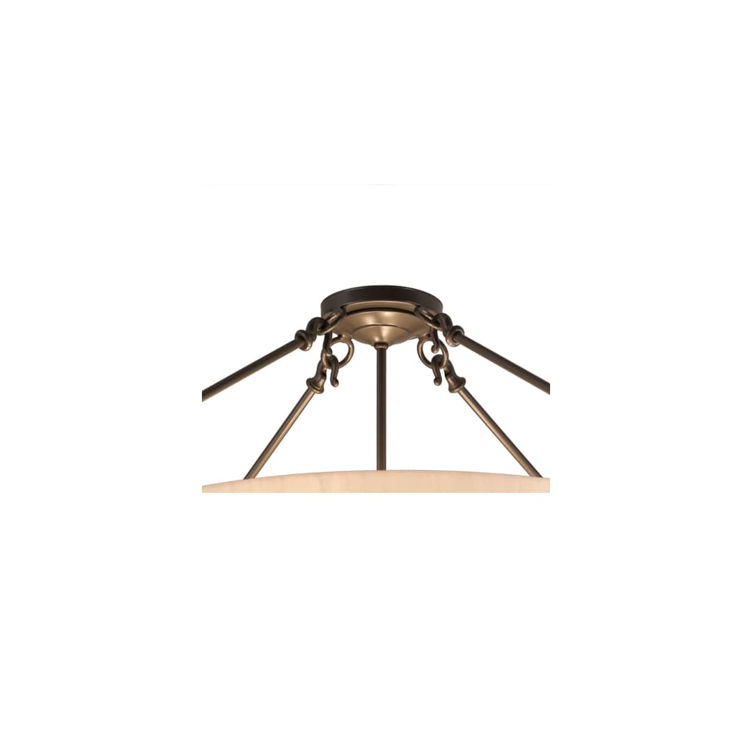 Almeria 4 Light 32" Wide Semi-Flush Bowl Ceiling Fixture with Whitestone Idalight Shade- Timeless Bronze Finish