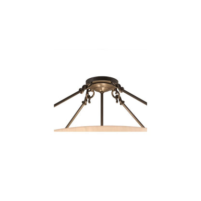 Almeria 4 Light 32" Wide Semi-Flush Bowl Ceiling Fixture with Whitestone Idalight Shade- Timeless Bronze Finish