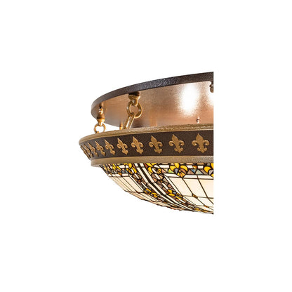 Fleur-de-lis 8 Light 44" Wide Semi-Flush Bowl Ceiling Fixture