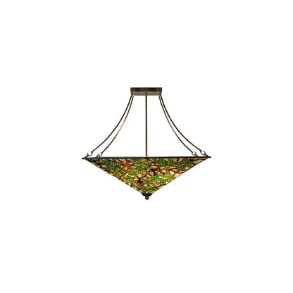 Acorn and Oak Leaf 4 Light 38" Wide Semi-Flush Ceiling Fixture