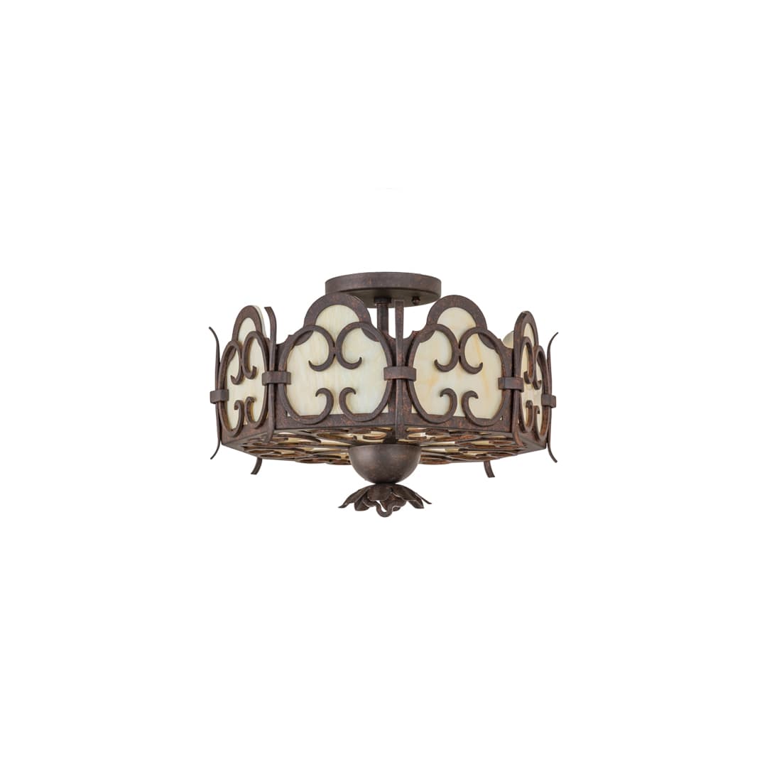 Radha 2 Light 15" Wide Semi-Flush Drum Ceiling Fixture