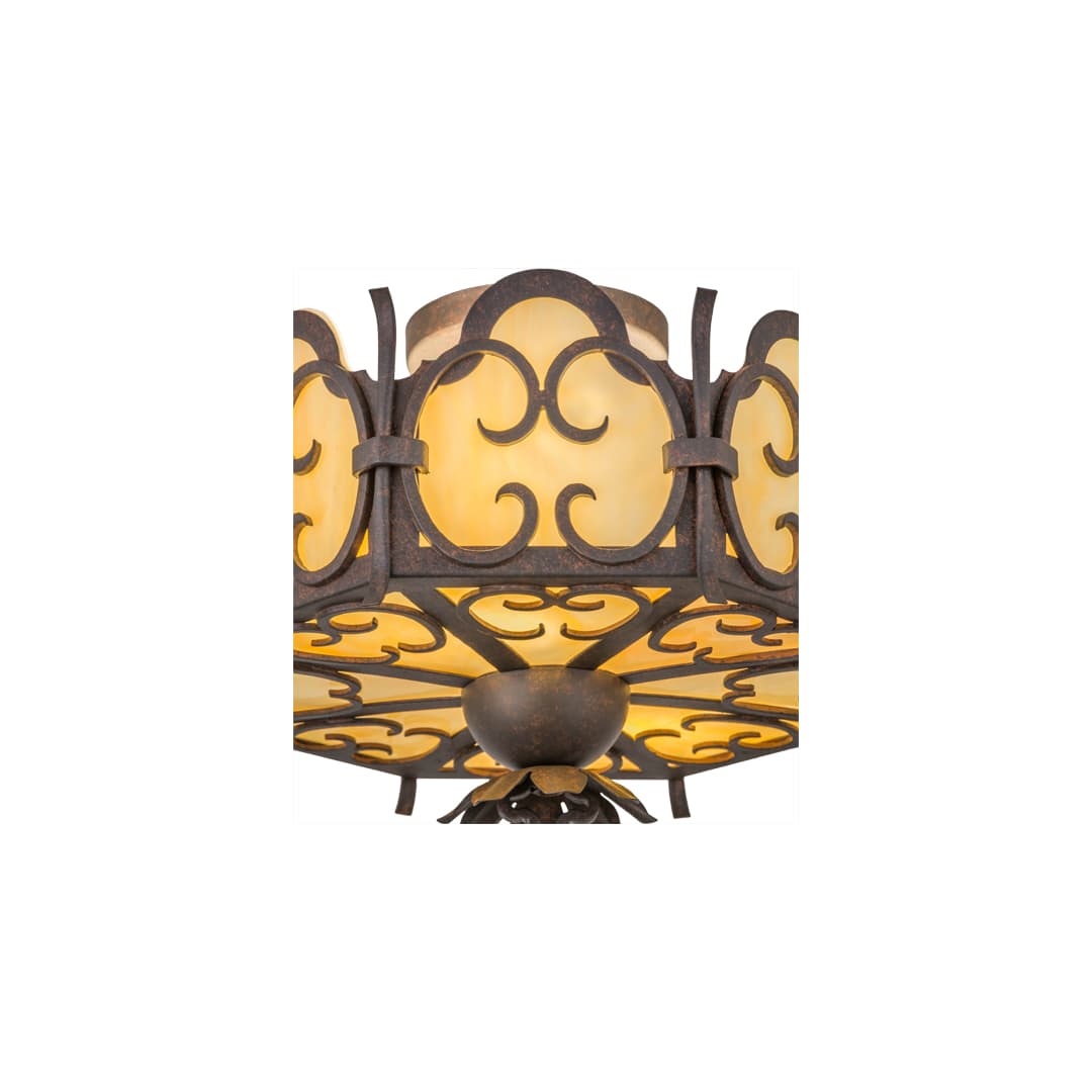 Radha 2 Light 15" Wide Semi-Flush Drum Ceiling Fixture