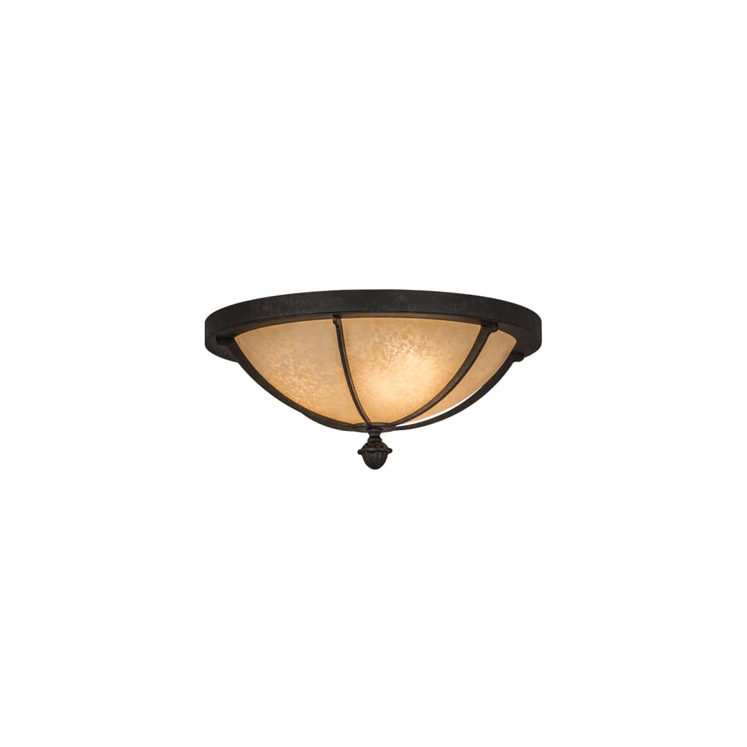 Dominga 3 Light 16" Wide Flush Mount Bowl Ceiling Fixture - Chestnut Finish