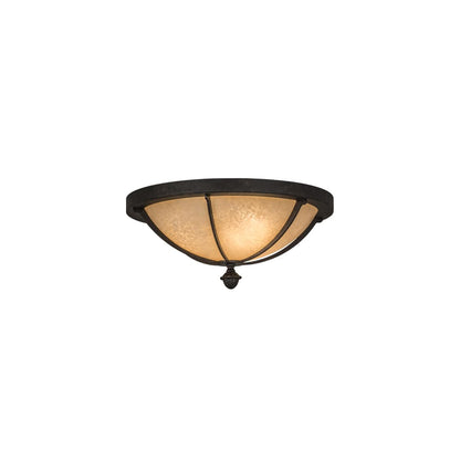 Dominga 3 Light 16" Wide Flush Mount Bowl Ceiling Fixture - Chestnut Finish