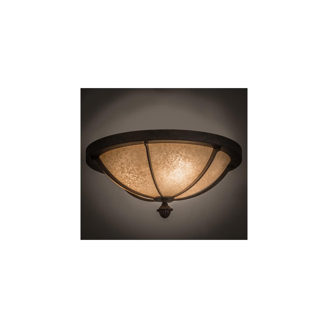 Dominga 3 Light 16" Wide Flush Mount Bowl Ceiling Fixture - Chestnut Finish