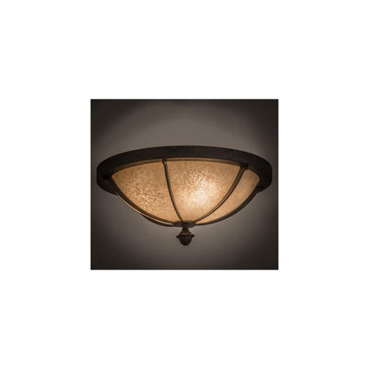 Dominga 3 Light 16" Wide Flush Mount Bowl Ceiling Fixture - Chestnut Finish