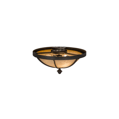 Dominga 3 Light 16" Wide Flush Mount Bowl Ceiling Fixture - Chestnut Finish