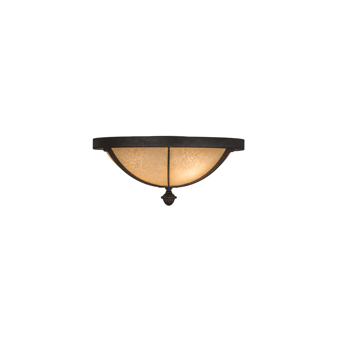 Dominga 3 Light 16" Wide Flush Mount Bowl Ceiling Fixture - Chestnut Finish