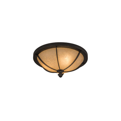 Dominga 3 Light 16" Wide Flush Mount Bowl Ceiling Fixture - Chestnut Finish