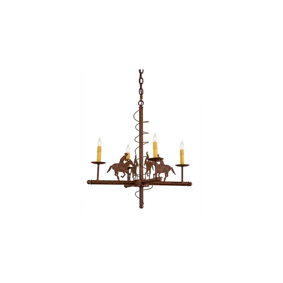 Cowboy 4 Light 26" Wide Taper Candle Style Chandelier