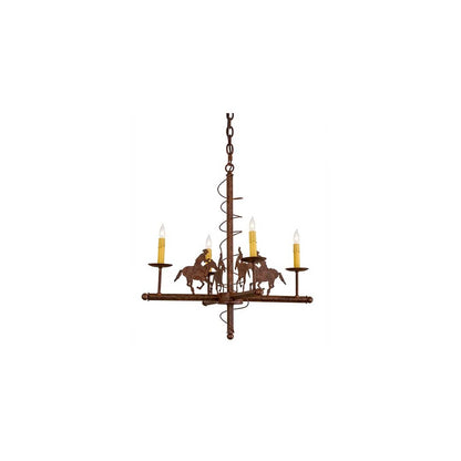 Cowboy 4 Light 26" Wide Taper Candle Style Chandelier