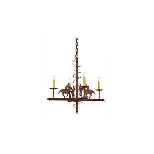 Cowboy 4 Light 26" Wide Taper Candle Style Chandelier