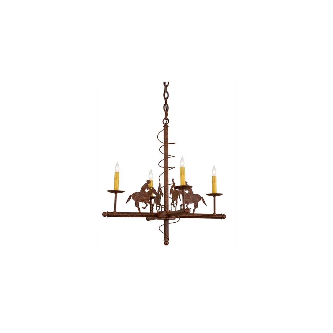 Cowboy 4 Light 26" Wide Taper Candle Style Chandelier