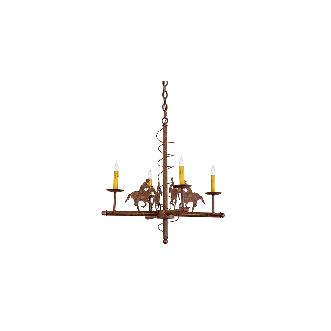 Cowboy 4 Light 26" Wide Taper Candle Style Chandelier