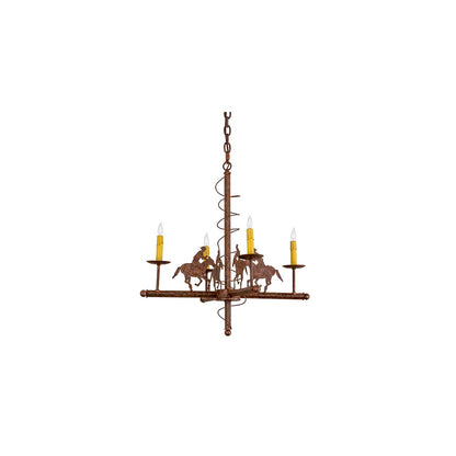 Cowboy 4 Light 26" Wide Taper Candle Style Chandelier