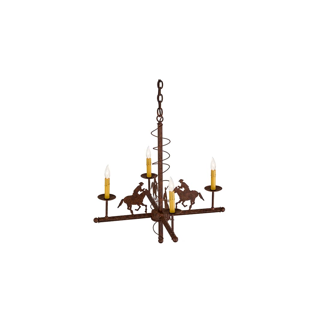 Cowboy 4 Light 26" Wide Taper Candle Style Chandelier