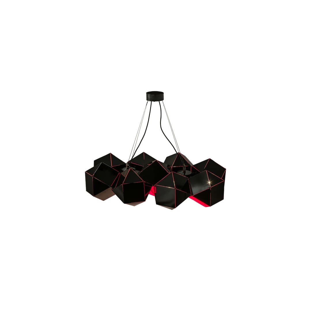 Vierzehn 9 Light 27" Wide Abstract Linear Pendant