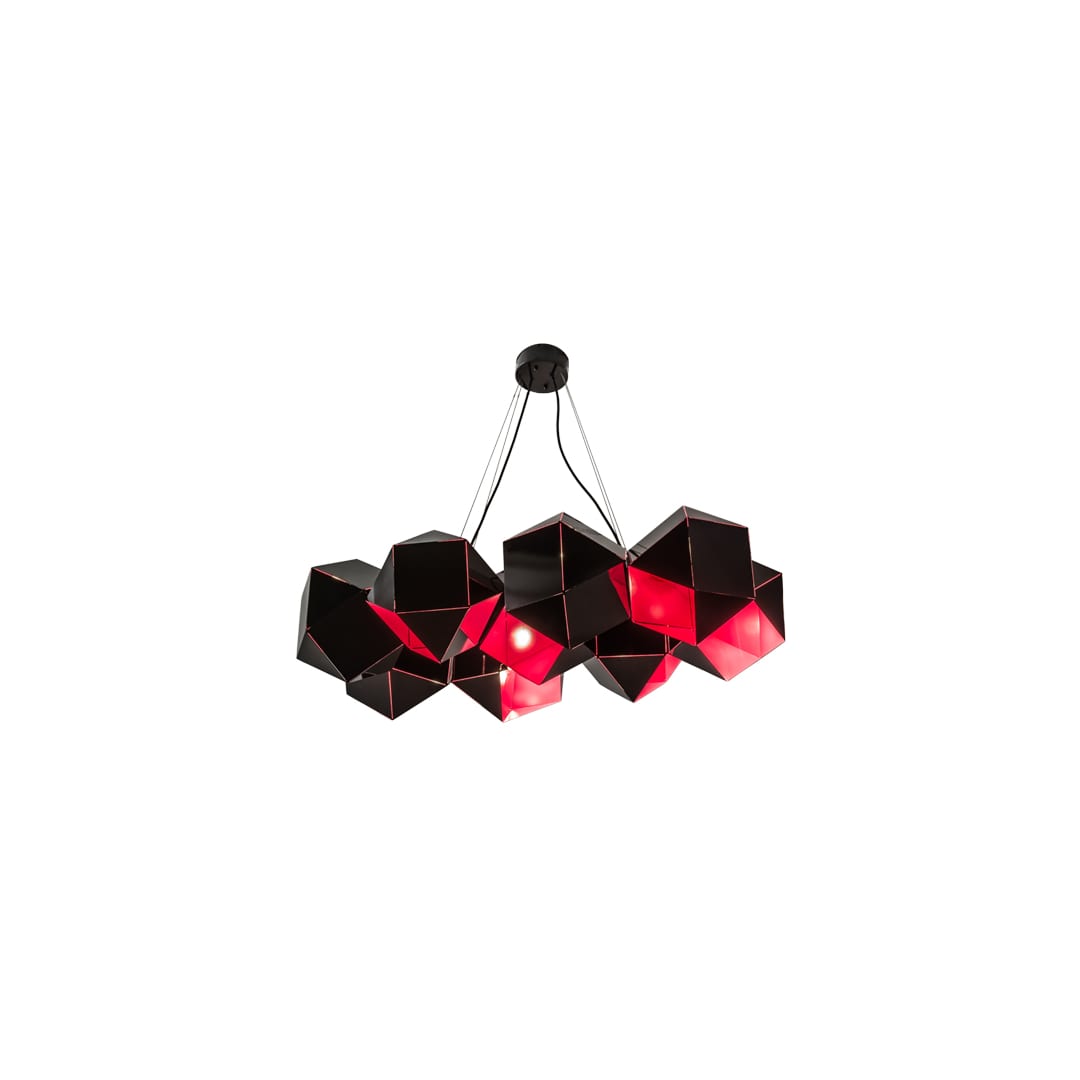 Vierzehn 9 Light 27" Wide Abstract Linear Pendant